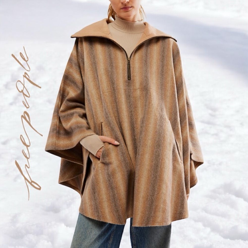 Free People Women’s Sunset Rock Poncho in Desert Combo OS